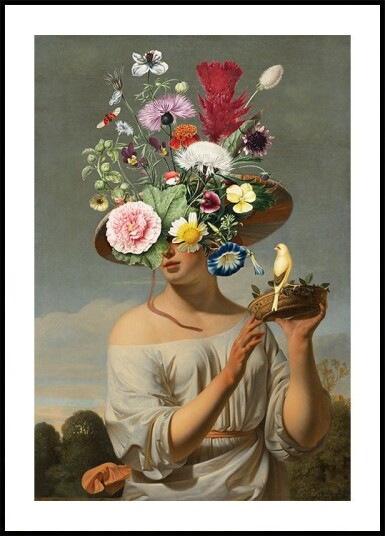 Woman In a Large Floral Hat Plakat Plakat / 70x100cm