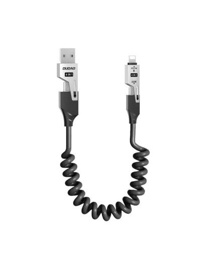 Dudao L20 Pro 4 in 1 Cable USB A / USB C / Lightning / USB C Black 