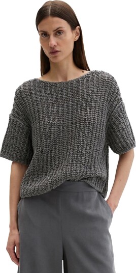 Marc O"Polo Knit Pullovers Shortsleeve Grey L