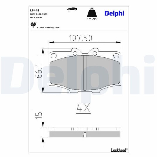 Bremseklosser sett DELPHI LP448