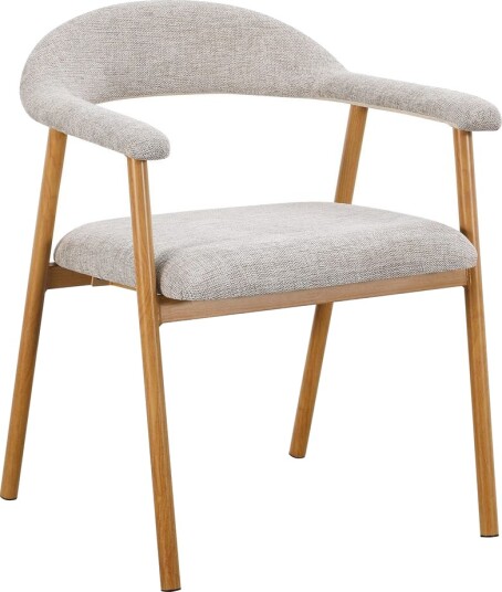 Ronja spisestol i metall med stoffsete Beige/eik