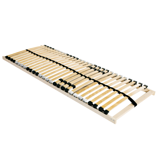  Seng med lameller Brun 90 x 190 cm Massiv bøk