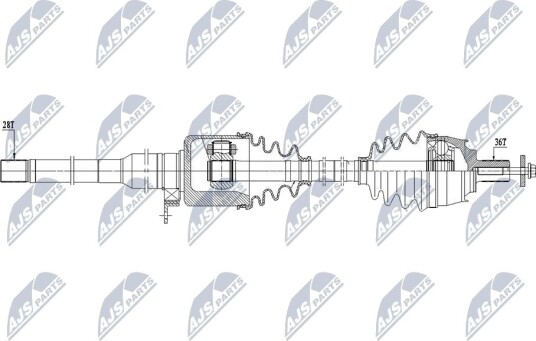 NTY NPW VV 178 Drivaksel NTY NPW VV 178 Drivaksel