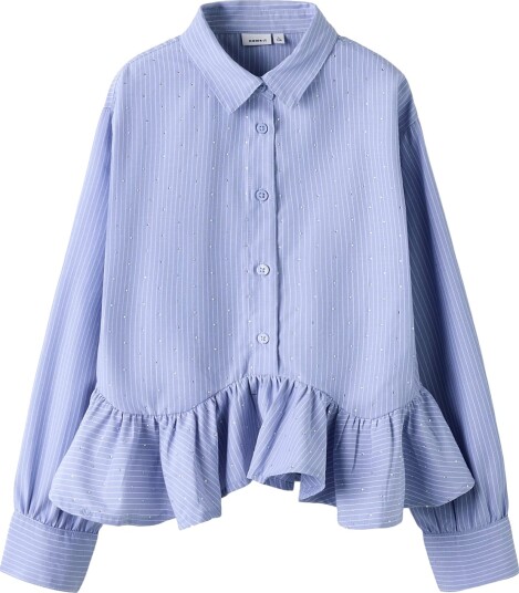 Name It Nkffloritta Ls Nreg Shirt Blue 134 140
