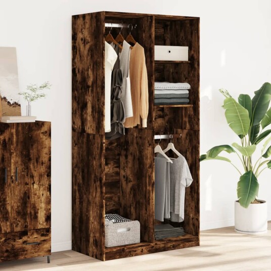 Garderobe røkt eik 100x50x200 cm konstruert tre