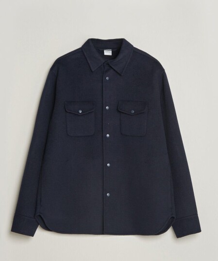 Aspesi Double Wool Shirt Jacket Navy