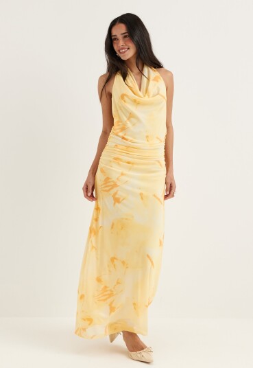 Bubbleroom Drapy Halterneck Mesh Dress