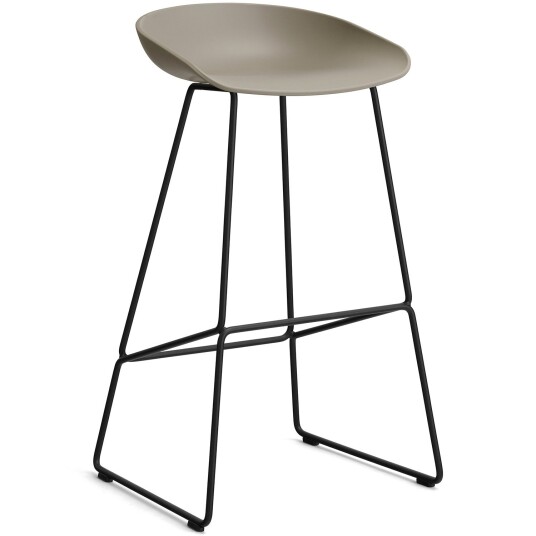 Hay AAS 38 2.0 Barstol 75 cm Rustfritt Stål Sort / Khaki