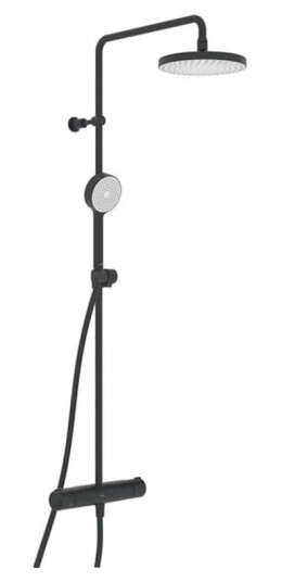 Oras Armatur Nova Rain Takdusjpakke med Termostat Svart Matt