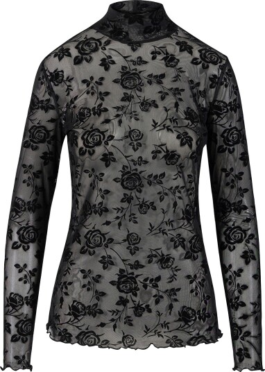Eve mesh turtleneck topp i svart fra Coster Copenhagen