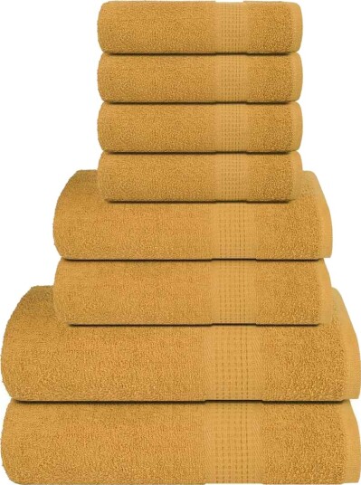 vidaXL 8 delers håndklesett FROGN gull 360 gsm vidaXL 8 delers håndklesett FROGN gull 360 gsm