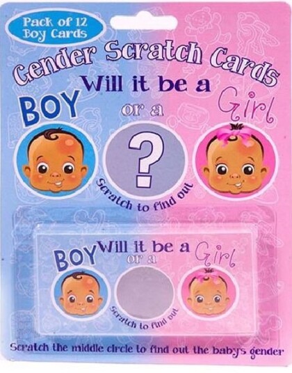 12 stk Gender Reveal Skrapekort Gutt 12 stk Gender Reveal Skrapekort Gutt