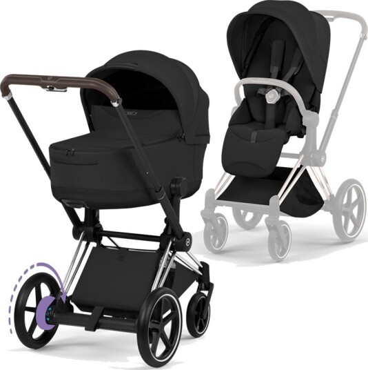 Cybex ePriam Style Collection Komplett Barnevogn New Generation Chrome/Sepia Black
