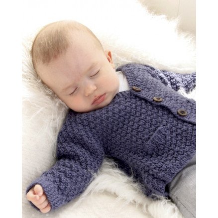 Checco's Dream by DROPS Design Baby Jakke Strikkeoppskrift str 1 3 mdr 4 år