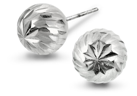 Pan Jewelry, Øredobber i 585 hvitt gull kule