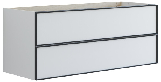 Dansani Inzo Urban Alu ramme Svart Underskap 2 Skuff B60 120xh48xd44cm Hvit Matt / 120cm