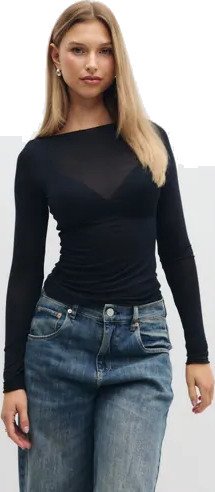 Hunkemöller   Svart   Top Ls Boatneck Intimates