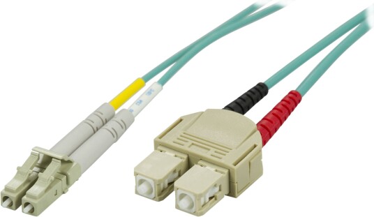 Deltaco OM3 Duplex Fiberkabel LC-SC 50/125 Multimodus 1,5m