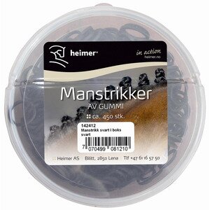 Heimer Manstrikk gummi 450 stk i boks