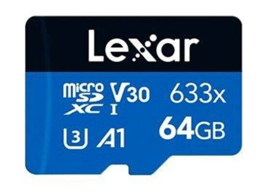 Lexar High Performance BLUE Series - flash memory card - 64 GB - microSDXC UHS-I Lexar High Performance BLUE Series - flash memory card - 64 GB - microSDXC UHS-I