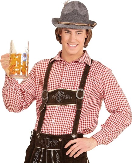 Rød Rutete Oktoberfest Kostymeskjorte Strl L