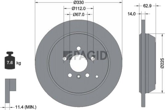 PAGID 54508NC Bremseskive