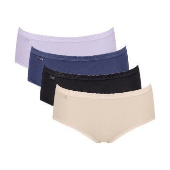 Sloggi Truser 4P Basic Plus Midi Color Blå/Lila bomull 50 Dame