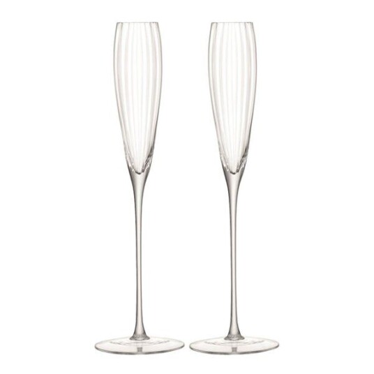 LSA International Aurelia champagneglass 16,5 cl 2 stk klar/rillet