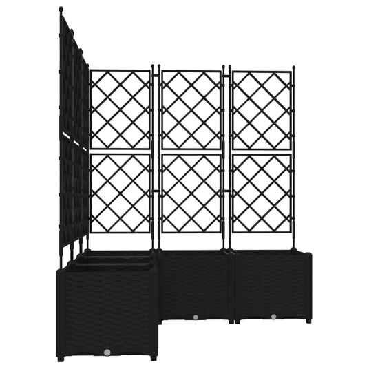 Hageplanter med Trellis 5 stk Svart 120x120x143 cm