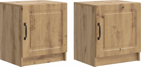 Nattbordskap 2 pcs Artisan eik 43 x 34,5 x 47 cm Konstruert tre