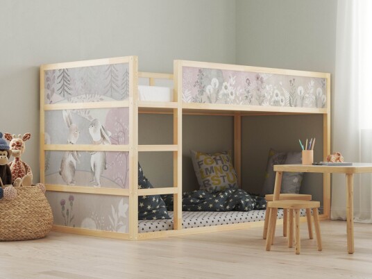 Selvklebende klistremerker for Ikea KURA seng / Klistremerke Skogsdyr