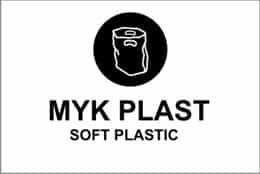KILDESORTERING " MYK PLAST"   ENGELSK TEKST 30X20 1MM PVC