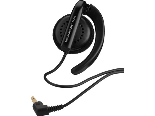 Monacor Es-200, Hodetelefoner, Ørekrok, Svart, 1 M, Koblet Med Ledninger (Ikke Trådløs), Supraaural
