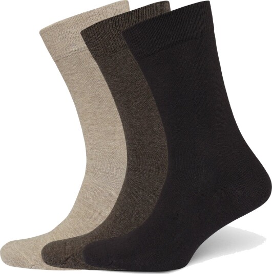Mango 3 Pack Long Cotton Socks Brown 43 45
