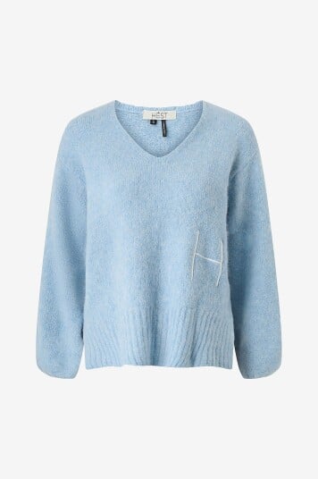 Hést Genser Sofie V neck Sweater Blå Hést Genser Sofie V neck Sweater Blå