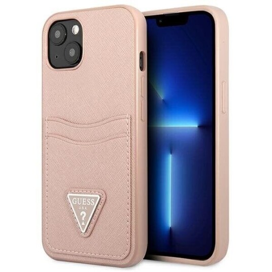 Gjett Guhcp13mpsatpp Iphone 13 6,1 Tommer Rosa/Rosa Hardt Deksel Saffianotriangle-Logokortspor