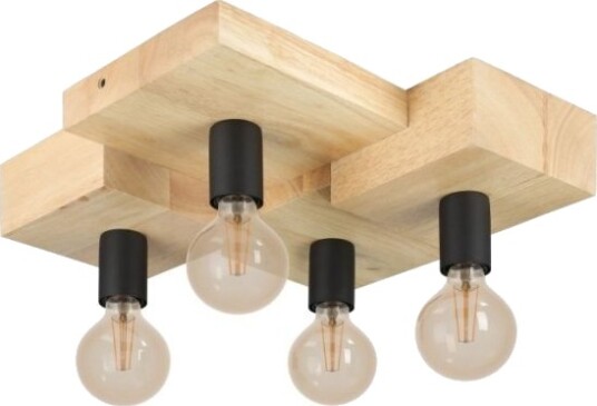 Eglo Halkin Taklampe I Fsc Godkjent Tre Og Sort 4L