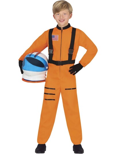 Orange Astronaut Kostyme til Barn 10 12 År