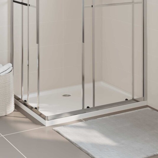 vidaXL Rektangulært dusjbrett ABS hvit 80x110 cm