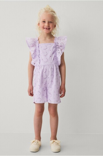 Ellos Collection Jumpsuit med blondebroderi Lilla