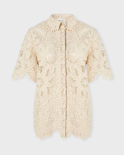 Malina Ari Guipure Lace Shirt - Cream - 40 Malina Ari Guipure Lace Shirt - Cream - 40