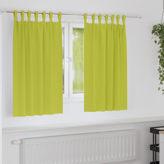  Gardiner med gardiner 2 pcs Grønt eple Polyester