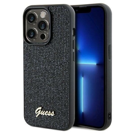 Guess Case For Iphone 14 Pro 6,1&Amp Amp Quot  Guhcp14lpmsdgsk Hc Pu Disco Script Metal Black