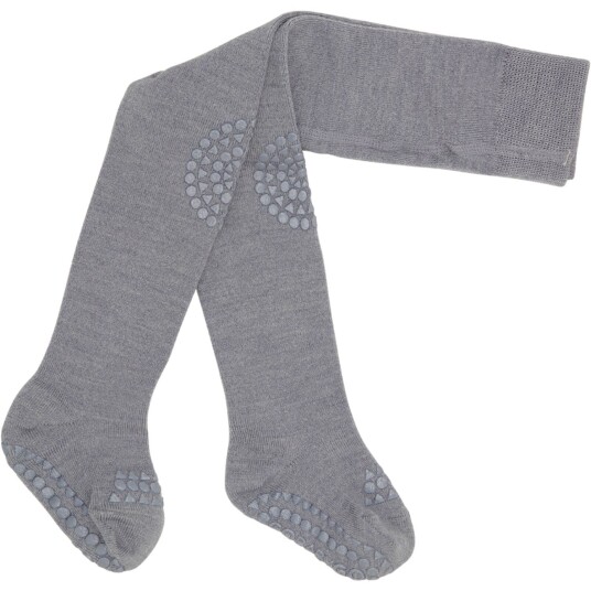 Gobabygo Grey Melange Crawling Strømpebukser Merino Ull 12-18 mdr