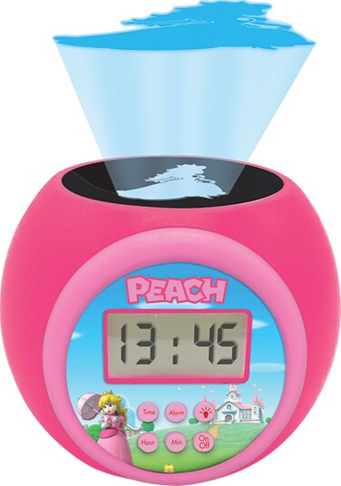 Super Mario Projector Vekkeklokke Med Timer Peach