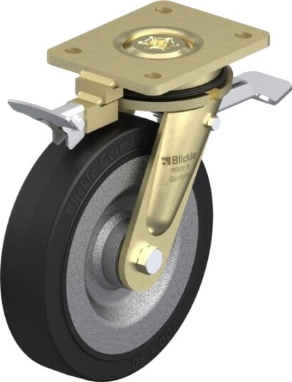 Blickle 435891 Ls-Se 200K-St-Ri4 Styrehjul Med Brems, Hjuldiameter 200 Mm, Bæreevne (Maks.) 600 Kg, 1 Stk