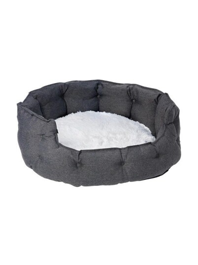 Dogman Pet Bed Classy Memory Foam Oval Grey Small 54X50X28Cm