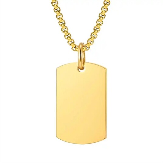 Dog Tags i gullbelagt rustfritt stål Dog Tags i gullbelagt rustfritt stål