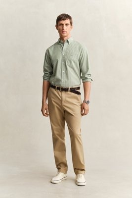 Klassiske chinos i regular fit DARK KHAKI 3336 Klassiske chinos i regular fit DARK KHAKI 3336