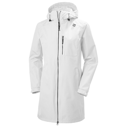 Helly Hansen Dame Lang Belfast 3/4 Length Regnjakke Hvit S HvitS